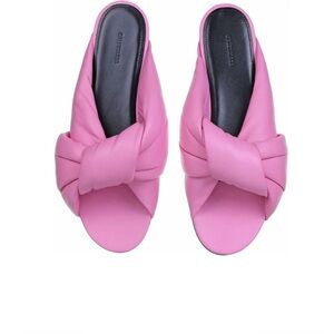 Balenciaga Pink Knot-Front Slide Sandals - Women